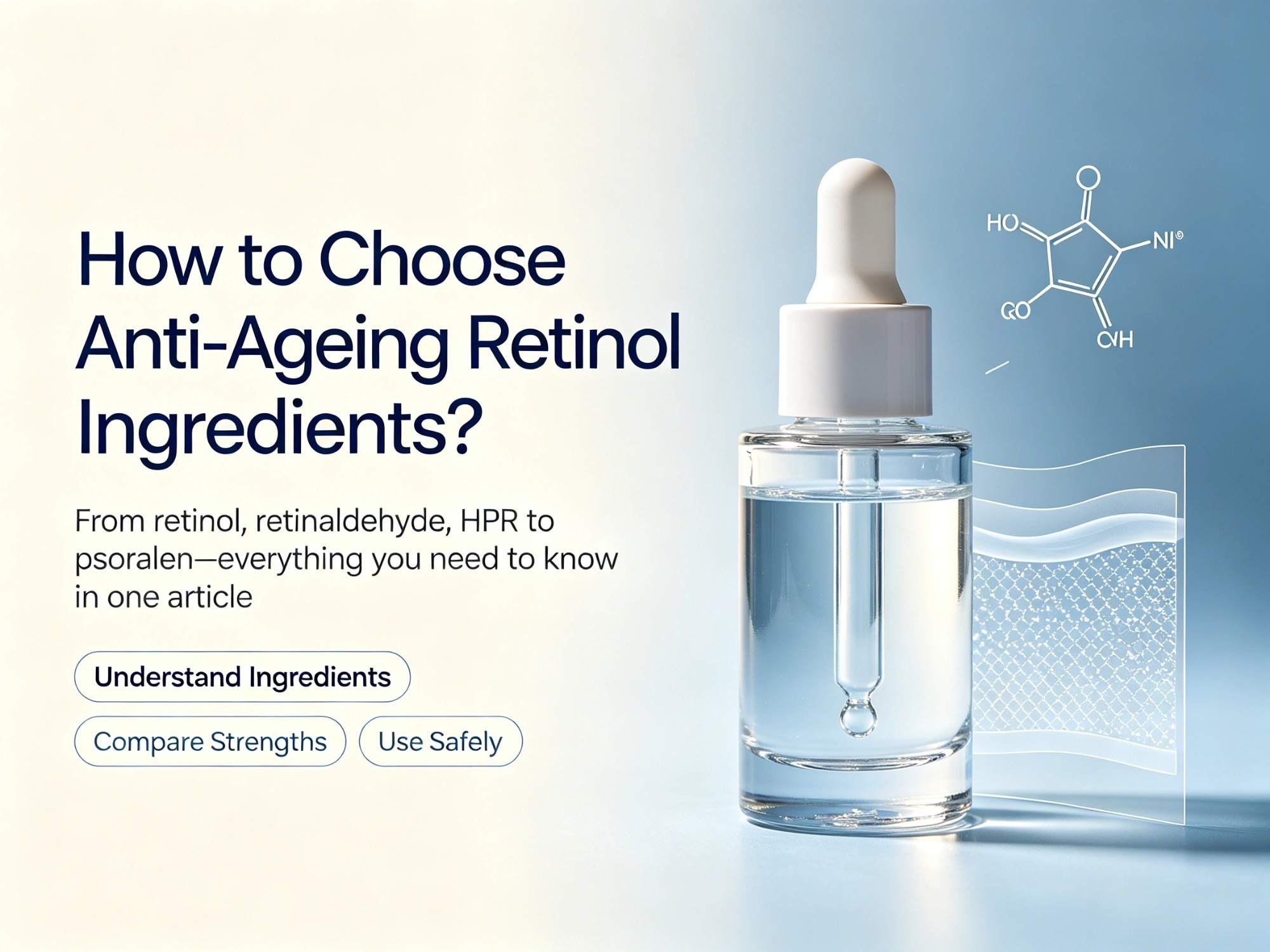 ¿Cómo elegir ingredientes retinoles antiedad? Desde retinol, retinaldehído y HPR hasta psoraleno: todo lo que necesitas saber en un solo artículo.
