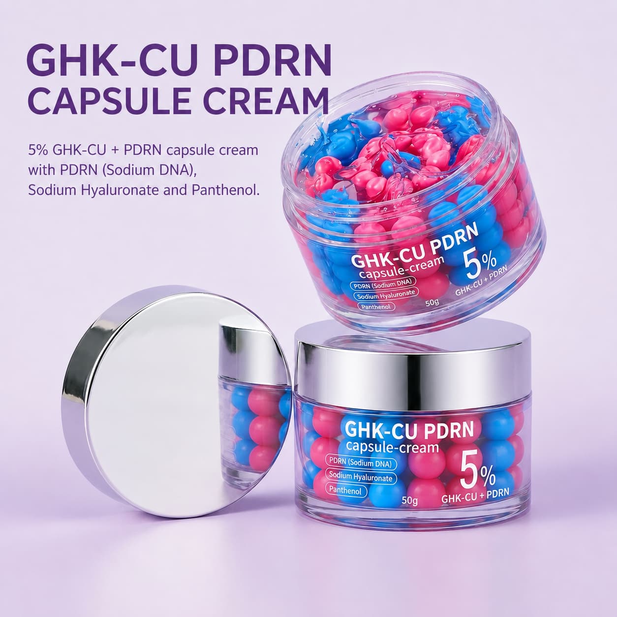 Private label GHK-Cu PDRN dual-color capsule cream